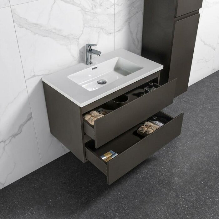 By Goof Onderkast badkamermeubel Tieme mat grijs 80x50x48cm