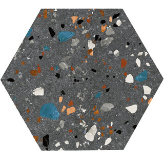 Prissmacer Cerámica Gobi Nero hexagon 20x24