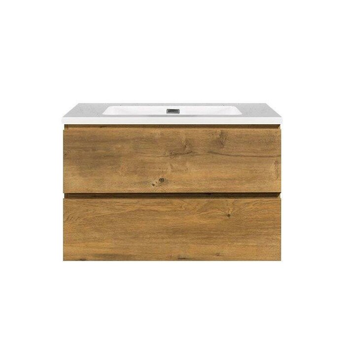 By Goof Onderkast badkamermeubel Tieme mat eiken 80x50x48cm