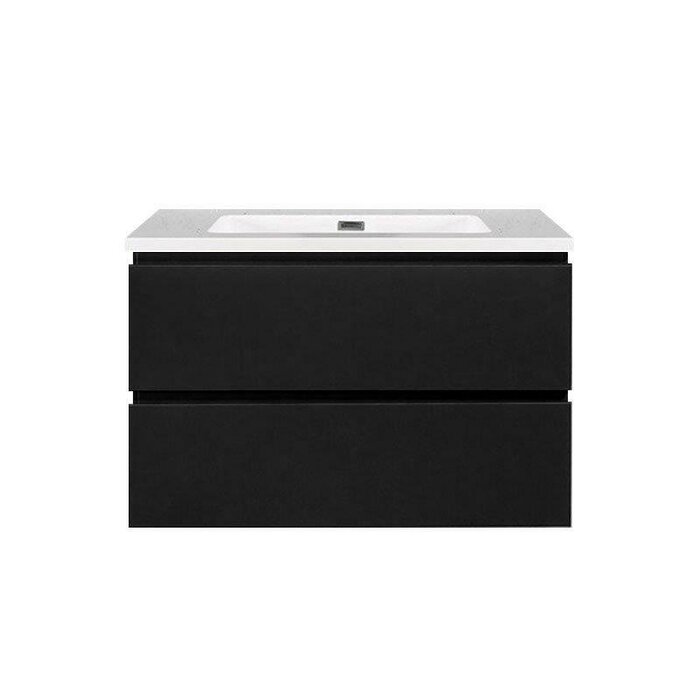 By Goof Onderkast badkamermeubel Tieme mat zwart 80x50x48cm