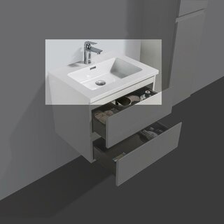 By Goof Mineraalmarmer wastafel Tieme wit 60 cm met kraangat