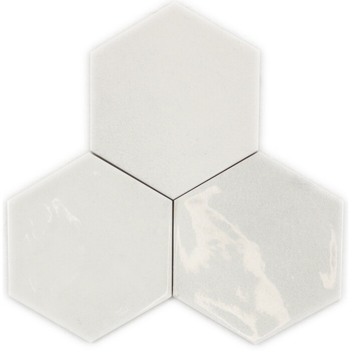 Cifre Cerámica Hexagon Moon White glans 16x18