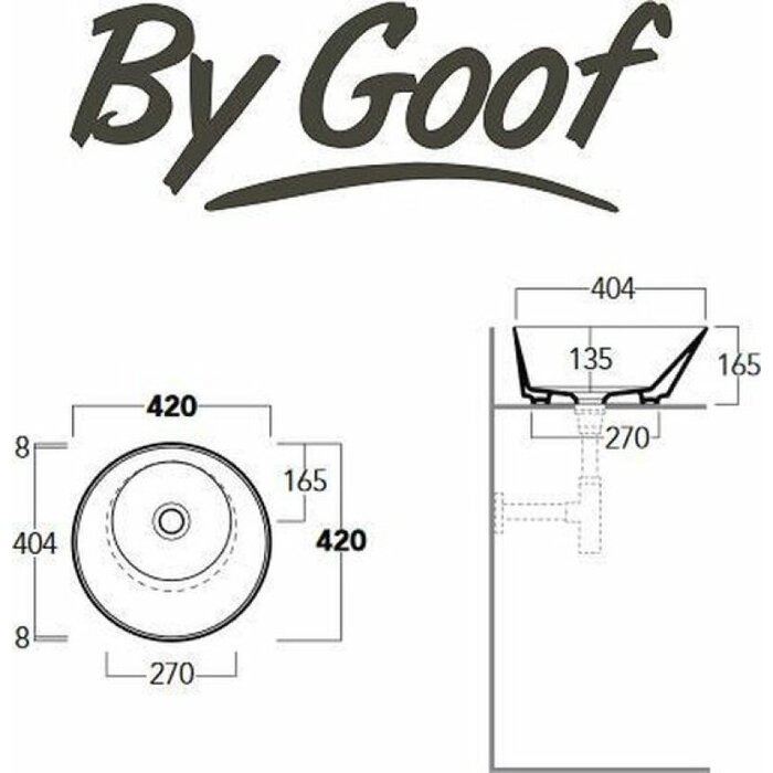 By Goof Mees design waskom rond mat wit