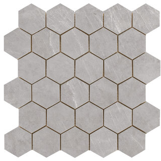 Cifre Cerámica Statale Greige hexagon mozaiek op net van 26,3x27,4