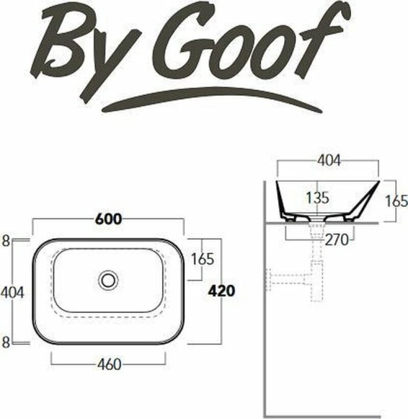 By Goof Mees design waskom rechthoek mat wit