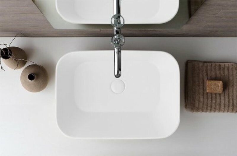 By Goof Mees design waskom rechthoek mat wit