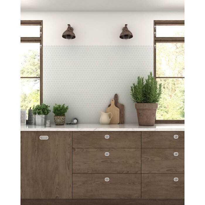 By Goof By Goof mozaiek hexagon white 3,5x3,5cm