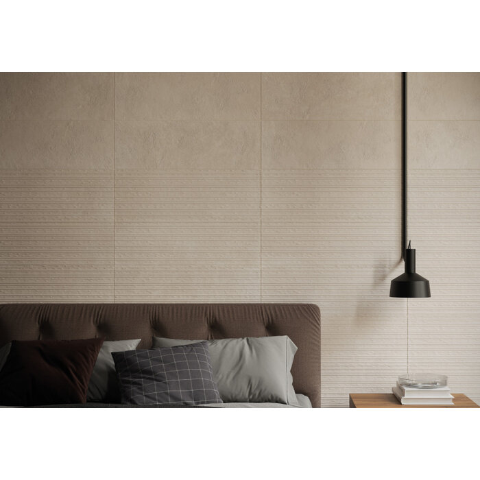 Huismerk tegels Midtown Cream Etana decor wandtegel 30X90 rett