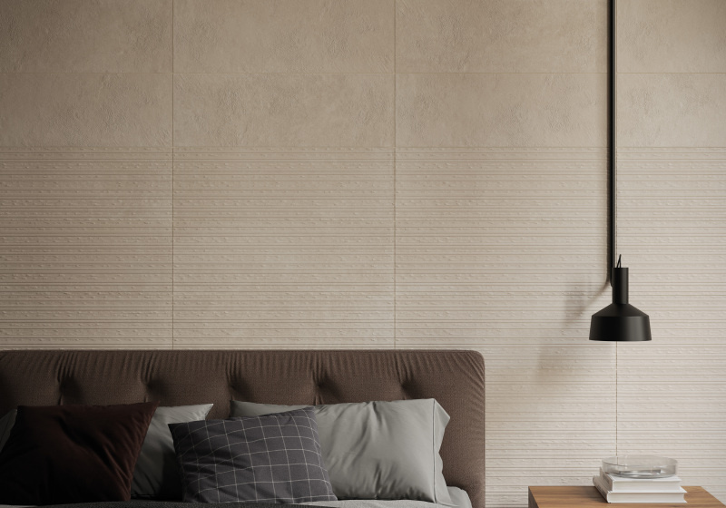 Huismerk tegels Midtown Cream Etana decor wandtegel 30X90 rett