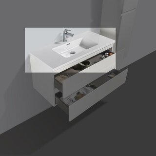 By Goof Mineraalmarmer wastafel Tieme wit 100 cm met kraangat