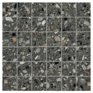 Energieker Medley terrazzo Antracite mozaiek 5x5 op net van 30x30