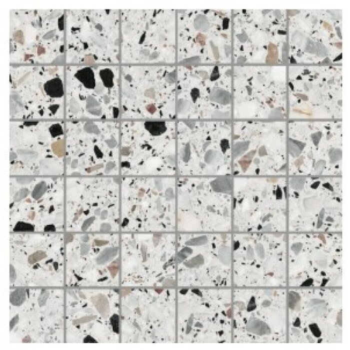 Energieker Medley terrazzo White mozaiek 5x5 op net van 30x30