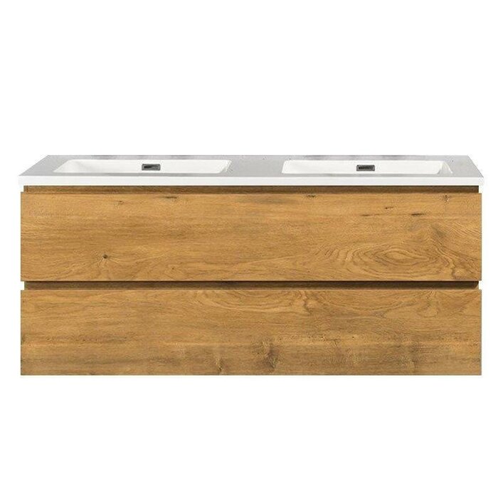 By Goof Mineraalmarmer wastafel Tieme wit 120 cm met kraangat