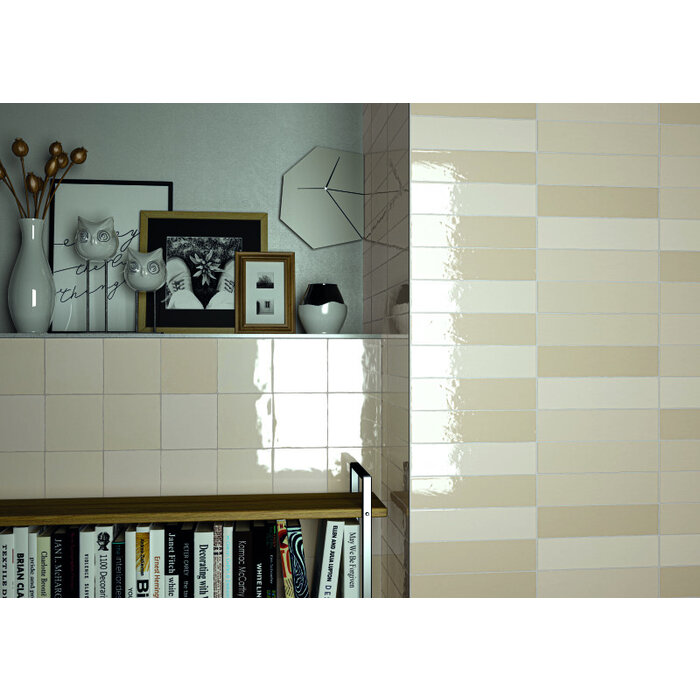Cifre Cerámica Moos Ivory handvorm 6,5x26 glans
