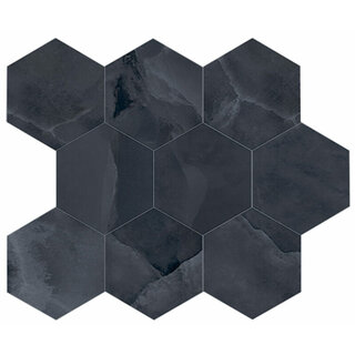 Energieker Onyx ek Black mozaiek pulido hexagon op net van 26x30