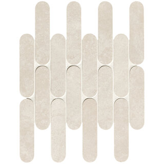 FAP Ceramiche Nobu White curve mosaico 3,5x14,5 op net van 29x29,5