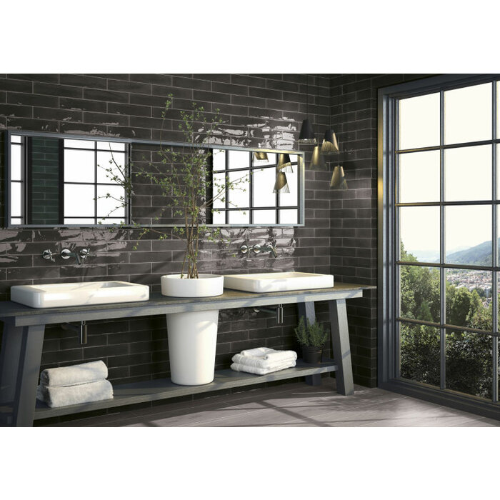 Cifre Cerámica Opal Black glans 7,5x30