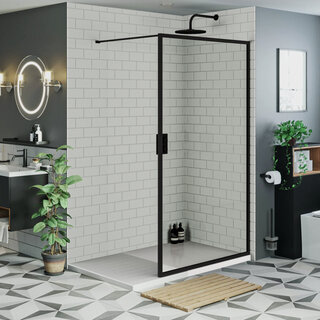 By Goof Inloopdouche Olivia 90x200cm Helder Glas Mat Zwart Raamwerk