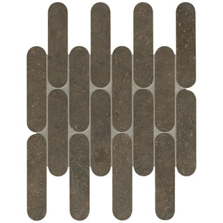 FAP Ceramiche Nobu Cocoa curve mosaico 3,5x14,5 op net van 29x29,5