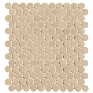 FAP Ceramiche Nobu Beige round mosaico 2,2cm rond op net van 29x32,5