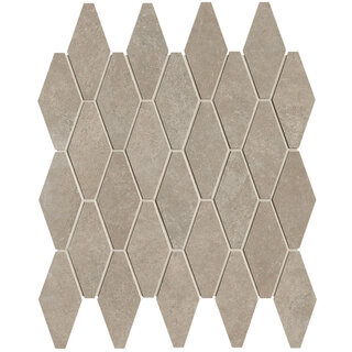 FAP Ceramiche Nobu Grey rombi mosaico 5x11,5 rond op net van 31x35,5