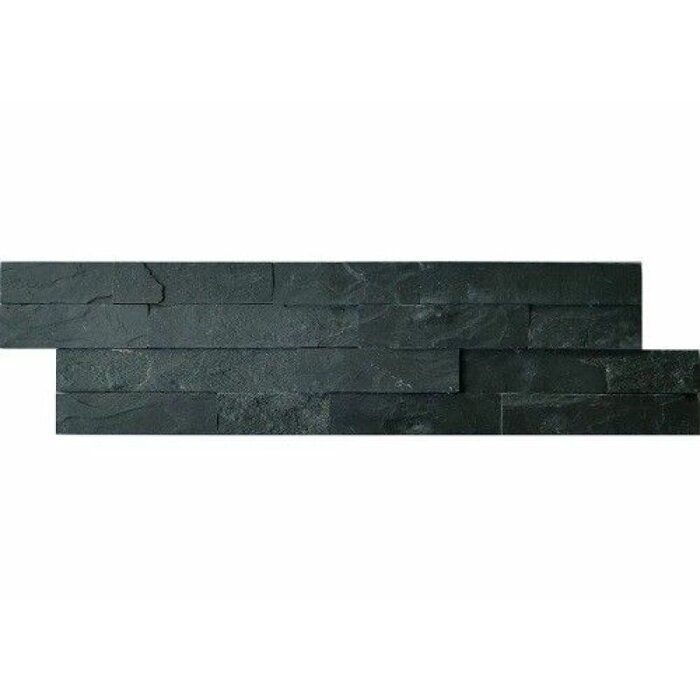 Kerabo Schiste flatface stonepanel antraciet slate 15x60x1\/2