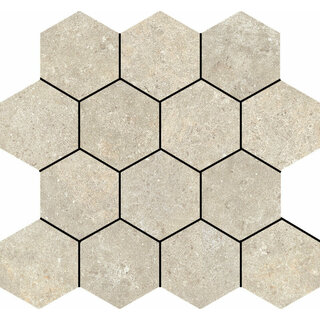 Baldocer Cerámica Stoneland Ivory mozaiek hexagon op net van 29x27cm