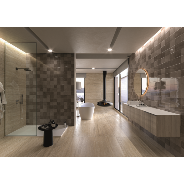 By Goof Moos Taupe glans handvorm 13x13