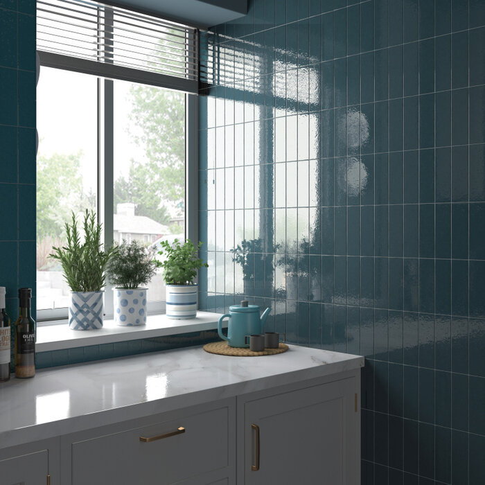 Equipe Cerámicas  Kalma Deep Blue 6x18,6 glans