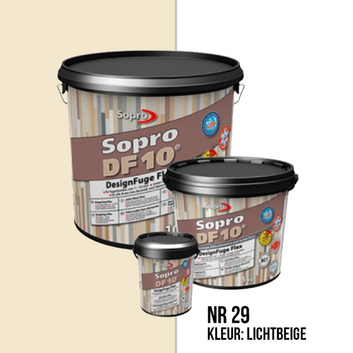 Sopro Voegmortel Sopro DF 10 Flexibel licht beige nr. 29 5kg