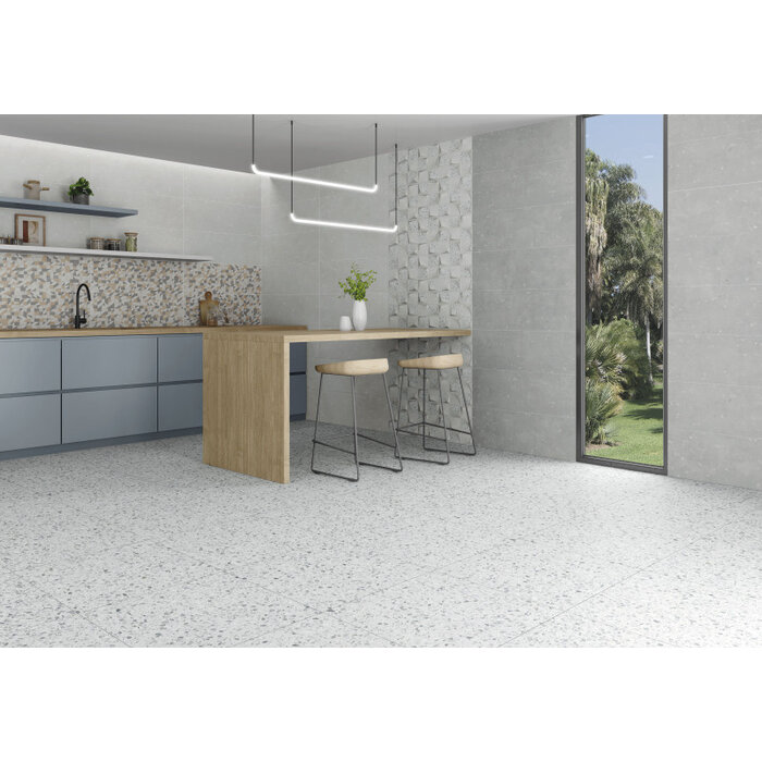 Huismerk tegels Indeed Confetti Grey Light wandtegel 33,3x90 rett