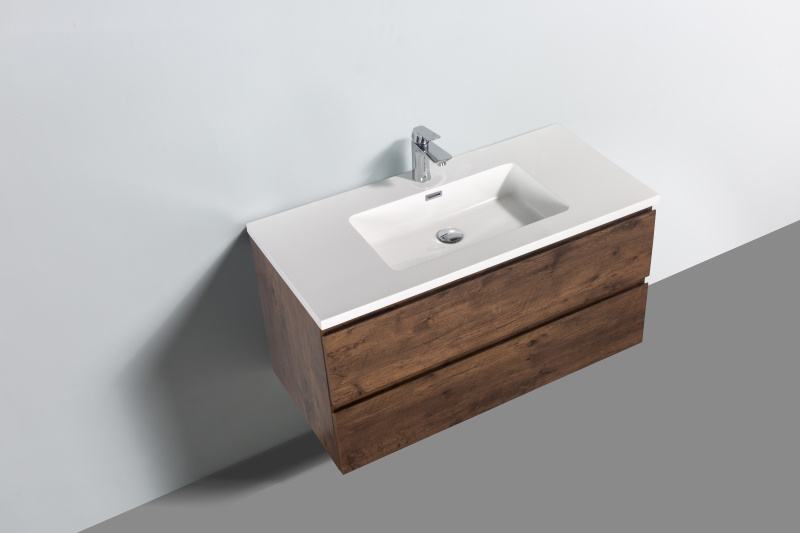 By Goof Onderkast badkamermeubel Tieme mat donker eiken 100x50x48cm