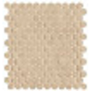 Sample Nobu Beige round mosaico 2,2cm rond op net van 29x32,5