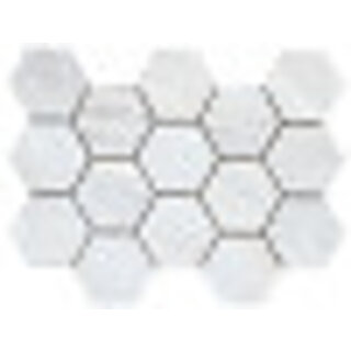 Sample Luxury hexagon mozaiek Ample White gepolijst 32,5x22,5