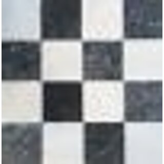 Sample Dambord wit marmer en Turks hardsteen anticato 10x10x1