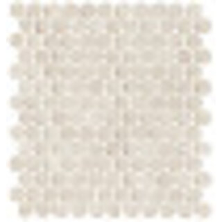Sample Nobu White round mosaico 2,2cm rond op net van 29x32,5