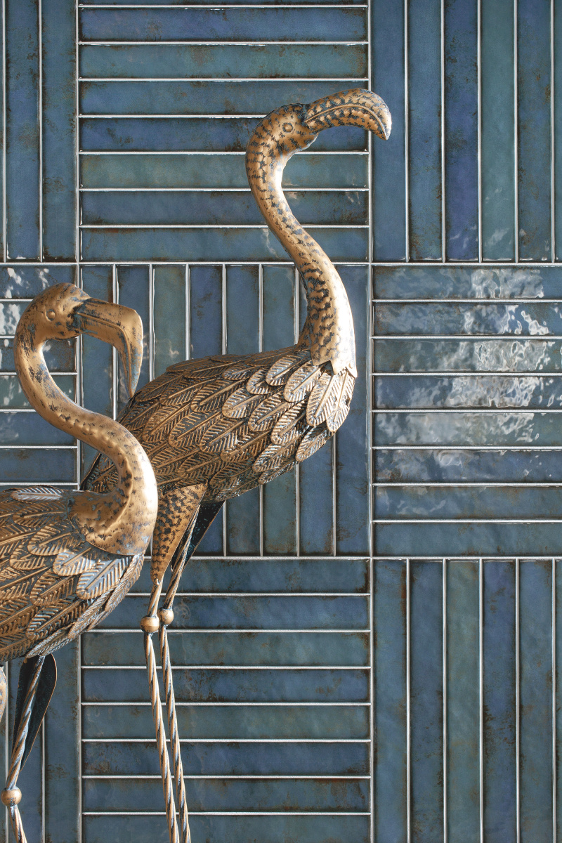 La Platera Cerámica Brick Raku Turquoise mozaiektegel 35x35cm