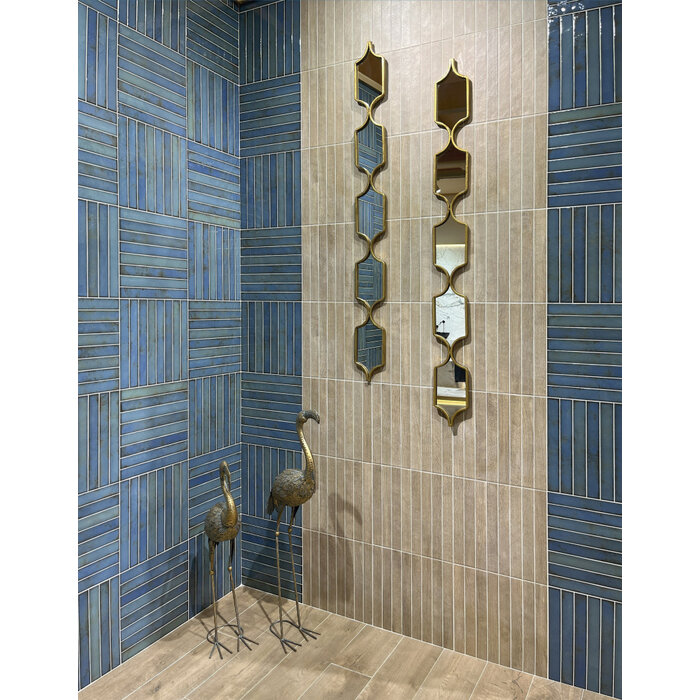 La Platera Cerámica Brick Raku Turquoise mozaiektegel 35x35cm