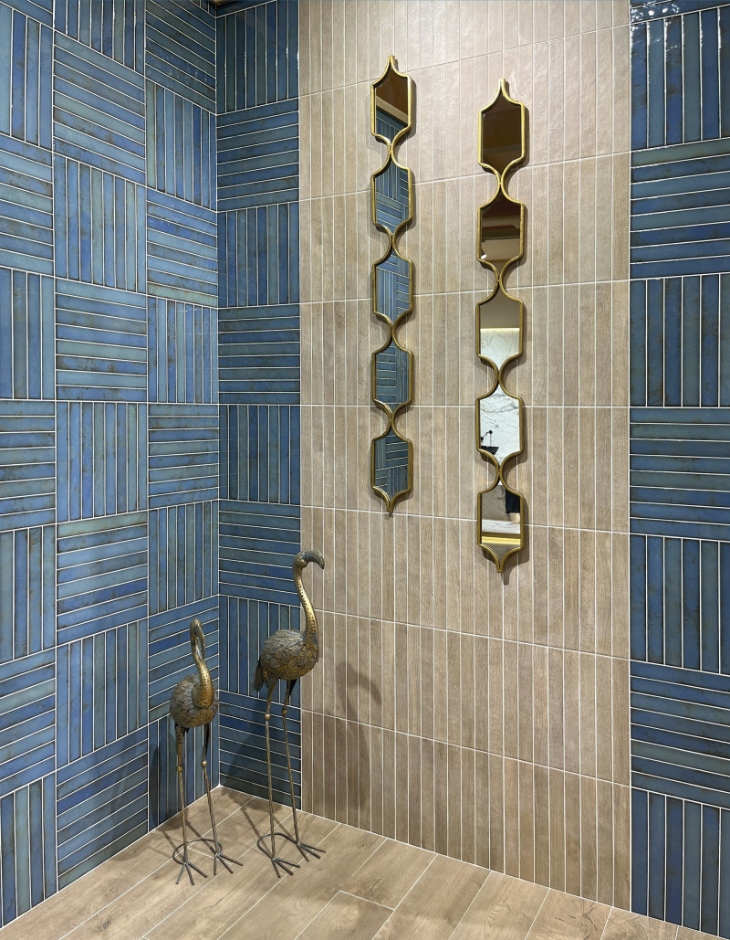 La Platera Cerámica Brick Raku Turquoise mozaiektegel 35x35cm