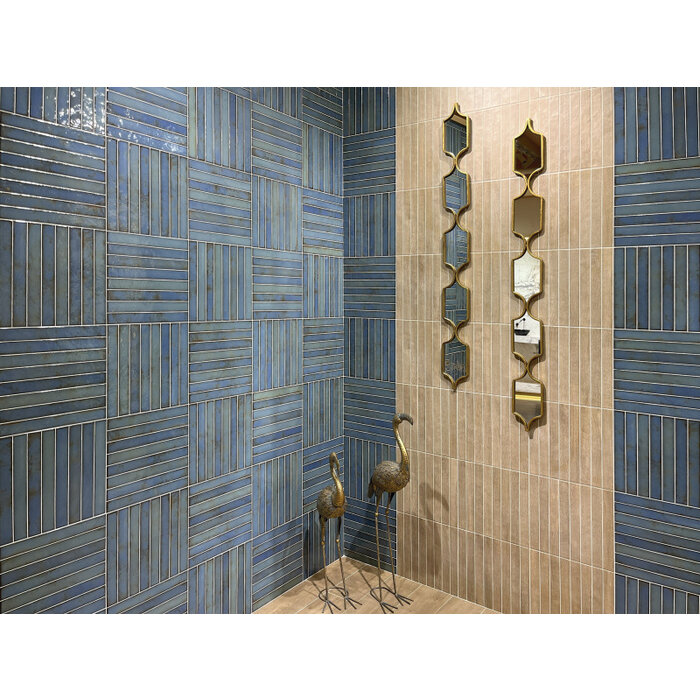 La Platera Cerámica Brick Raku Turquoise mozaiektegel 35x35cm