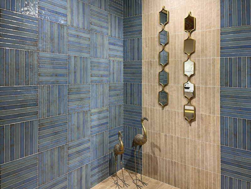 La Platera Cerámica Brick Raku Turquoise mozaiektegel 35x35cm