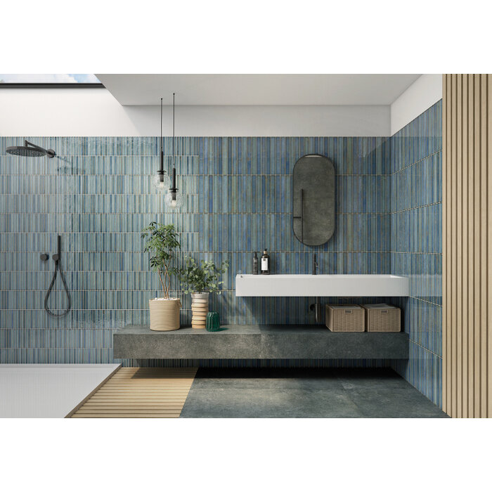 La Platera Cerámica Brick Raku Turquoise mozaiektegel 35x35cm