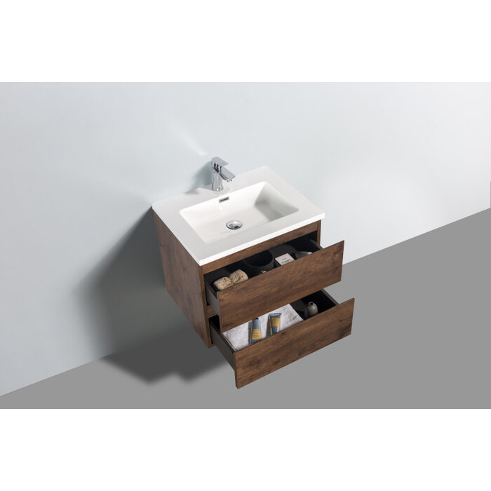 By Goof Onderkast badkamermeubel Tieme mat donker eiken 60x50x48cm