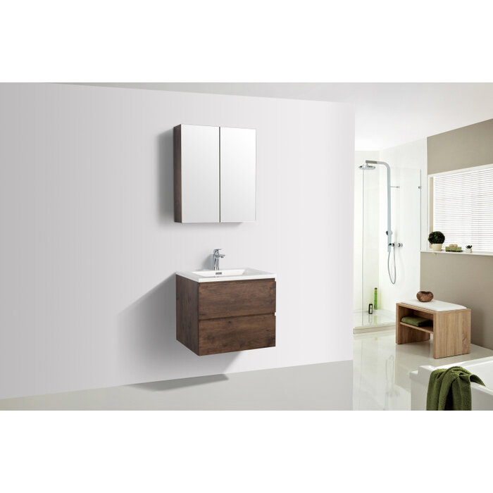 By Goof Onderkast badkamermeubel Tieme mat donker eiken 60x50x48cm