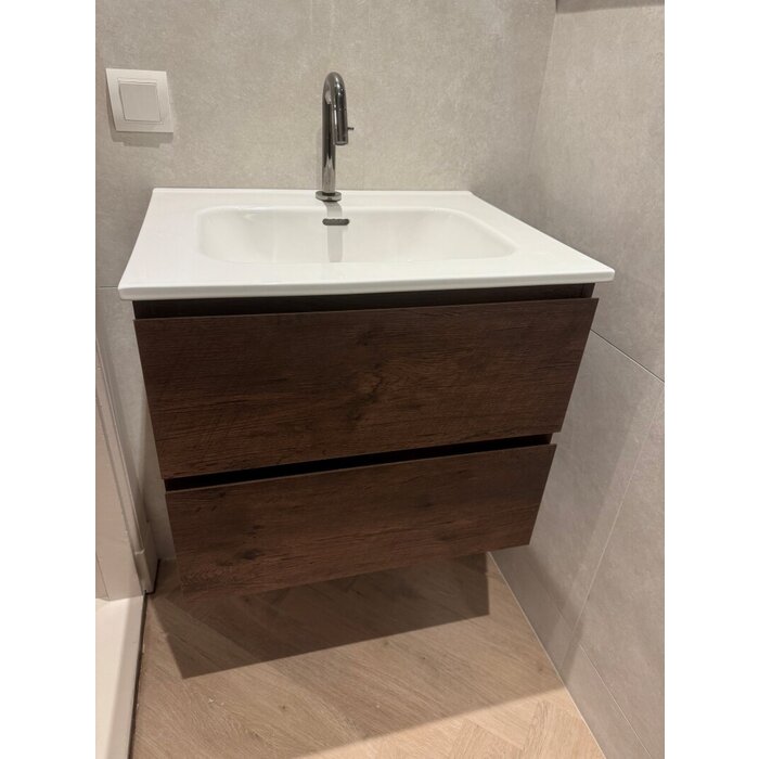 By Goof Keramische wastafel Tieme wit 605x480x175 met kraangat