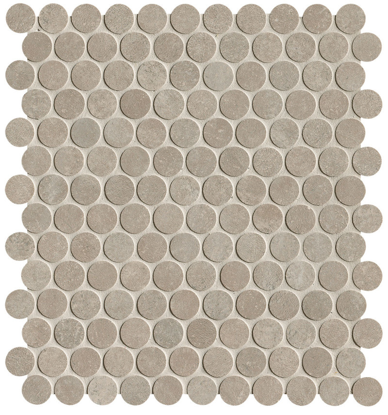 FAP Ceramiche Nobu Grey round mosaico 2,2cm rond op net van 29x32,5