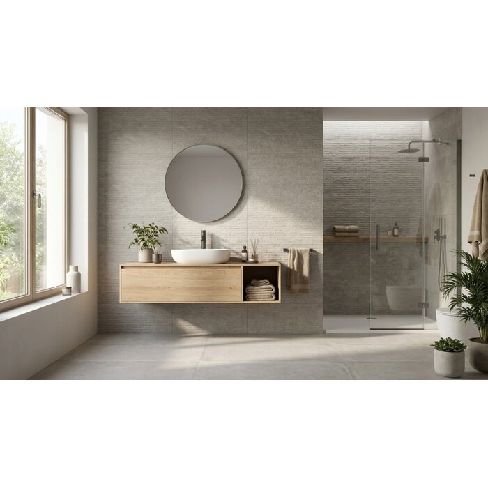 FAP Ceramiche Nobu Grey wandtegel row 25x75 rett