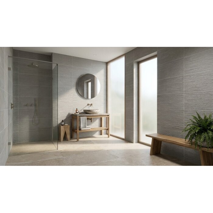 FAP Ceramiche Maku Grey Rock decor wandtegel 25x75 rett