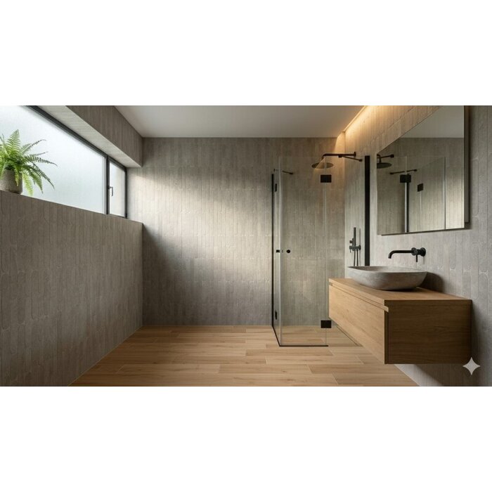 FAP Ceramiche Nobu Grey curve mosaico 3,5x14,5 op net van 29x29,5