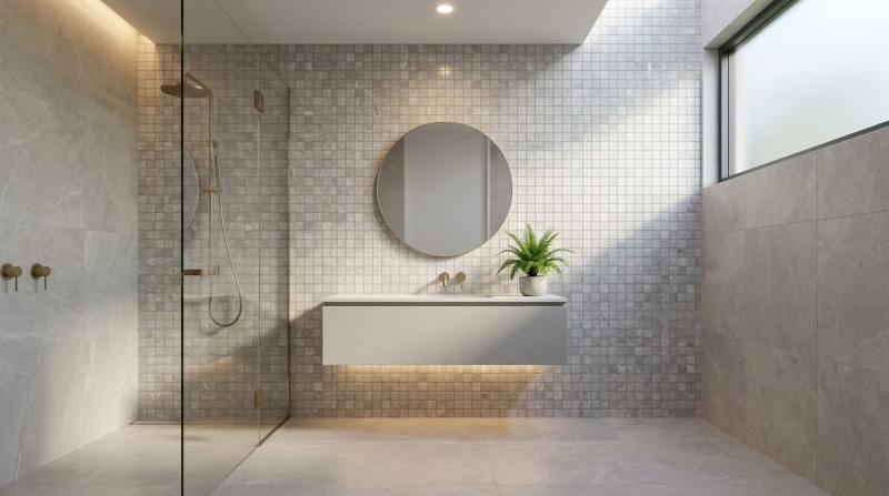 Cifre Cerámica Luxury mozaiek White gepolijst 5x5 op net van 30x30